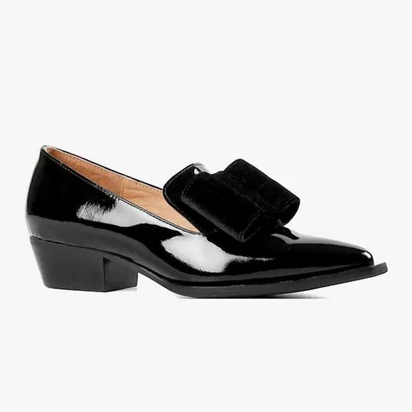 NEW ALL BLACK women pat & bow pointed heel in black - Picture 1 of 7